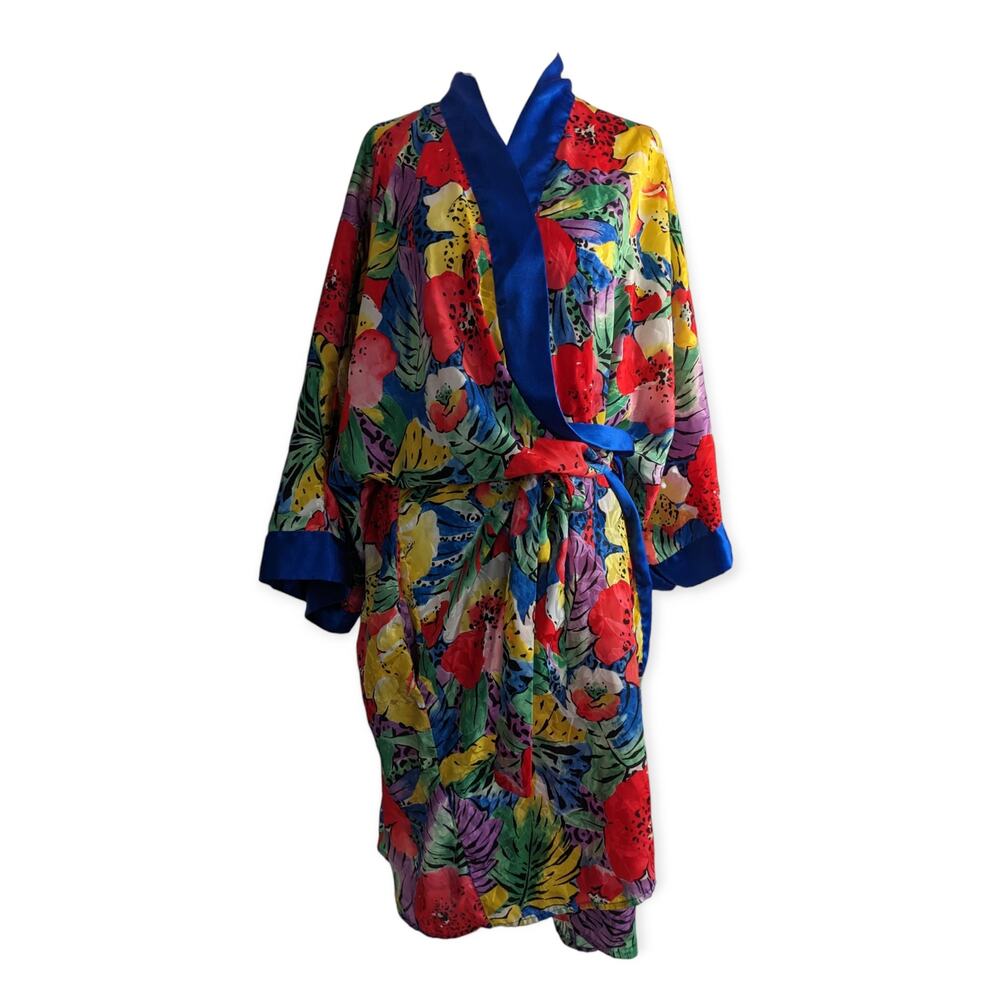 CYPRESS bright watercolor satin jacquard robe